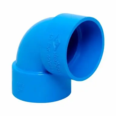 ข้องอบาง 90 องศา PVC ท่อน้ำไทย สีฟ้า
