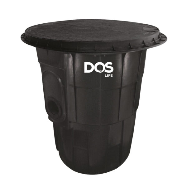 ถังดักไขมันใต้ดิน DOS G-TEK ดำ 40L ท่อระดับ3 ฝาลายหินดำ+เฟรม
