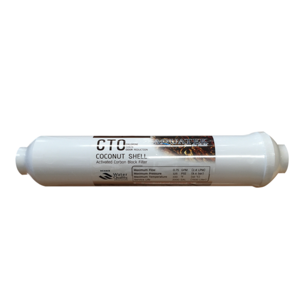 ไส้กรองน้ำ Inline Aquatek Post Carbon 10 นิ้ว (Made in Taiwan)