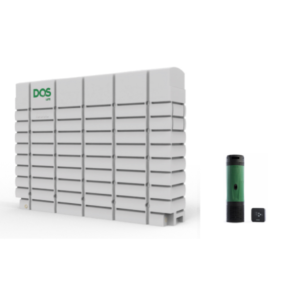 ถังเก็บน้ำคู่ปั๊มน้ำ DOS WIDERO WATER PAC (Non silver combac) เทา 1000L+DTRON3 35/120 D-L -R.SIDE I/O